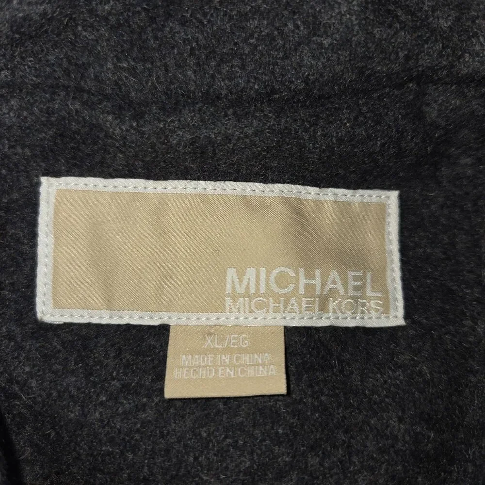 MICHAEL Michael Kors Women's Wool Blend Double-Breasted Peacoat Charcoal Gray XL